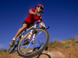 Recreational Mountain Biker Riding on the Trails Photographic Print