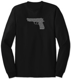 Long Sleeve: Gun created out of 2nd Amendment T-Shirts