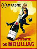 Champagne Vicomte De Moulliac Blechschild