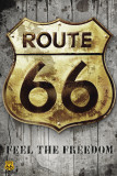 Route 66 - Golden Sign Posters