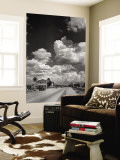 Cumulus Clouds Billowing over Texaco Gas Station along a Stretch of Highway US 66 Wall Mural by Andreas Feininger