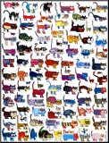 100 Cats and a Mouse Mounted Print by Vittorio 