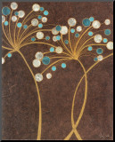 Flores com Bolhas Azul-petróleo Impressão montada por Alan Buckle