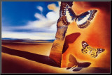 Landscape with Butterflies Mounted Print by Salvador Dalí