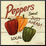 Sweet Peppers Mounted Print by David Carter Brown