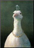 Ave con perlas Lámina montada en tabla por Michael Sowa
