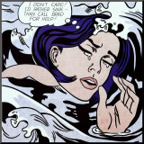 Drowning Girl Kunstdruk geperst op hout van Roy Lichtenstein Drowning Girl Kunstdruk geperst op hout van Roy Lichtenstein