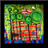 The Blob Grows in the Beloved Gardens, 1975 Mounted Print by Friedensreich Hundertwasser