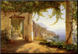 View to the Amalfi Coast Mounted Print by Carl Frederic Aagaard