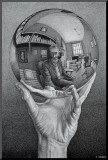 Hand with Globe Mounted Print by M. C. Escher