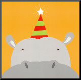 Peek-a-Boo VIII, Hippo Mounted Print by Yuko Lau