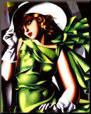 Jeune Fille Vert Mounted Print by Tamara de Lempicka