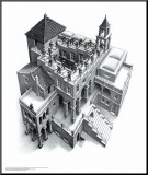 Ascending and Descending Mounted Print by M. C. Escher