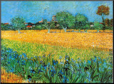 View of Arles with Irises Mounted Print by Vincent van Gogh