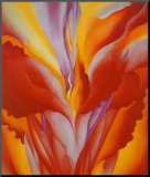Red Canna Mounted Print by Georgia O'Keeffe