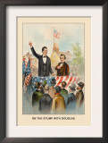 Abe Lincoln, On the Stump with Douglas Poster by Harriet Putnam