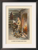 Abe Lincon, Lover of Books and Study Art by Harriet Putnam
