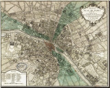 Plan de Paris Stretched Canvas Print
