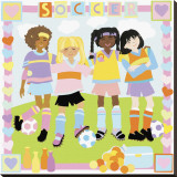 Soccer Stretched Canvas Print by Cheryl Piperberg