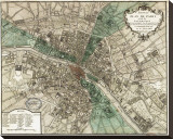 Plan de Paris Stretched Canvas Print Plan de Paris Stretched Canvas Print