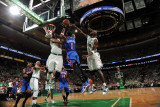New York Knicks v Boston Celtics - Game One, Boston, MA - April 17: Amar'e Stoudemire, Jermaine O'N Photographic Print
