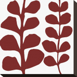 Maidenhair (red on white) Stretched Canvas Print by Denise Duplock