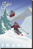 Ski France Stretched Canvas Print by Mcnair 