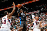 Orlando Magic v Atlanta Hawks - Game Four, Atlanta, GA - April 24: Dwight Howard, Kirk Hinrich and  Photographic Print