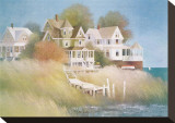 Cottages by the Sea Stretched Canvas Print by Albert Swayhoover