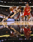 Philadelphia 76ers v Miami Heat - Game Two, Miami, FL - April 18: Dwyane Wade and Evan Turner Photographic Print