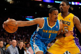 New Orleans Hornets v Los Angeles Lakers - Game Two, Los Angeles, CA - April 20: Trevor Ariza and R Photographic Print