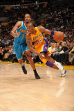 New Orleans Hornets v Los Angeles Lakers - Game Two, Los Angeles, CA - April 20: Kobe Bryant and Tr Photographic Print