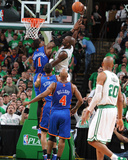 New York Knicks v Boston Celtics - Game One, Boston, MA - April 17: Kevin Garnett and Amar'e Stoude Photographic Print
