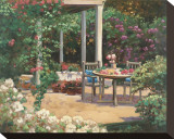 Posy Patio Stretched Canvas Print by David Weiss