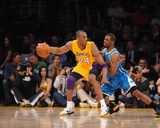 New Orleans Hornets v Los Angeles Lakers - Game Two, Los Angeles, CA - April 20: Kobe Bryant and Ch Fotografisk tryk New Orleans Hornets v Los Angeles Lakers - Game Two, Los Angeles, CA - April 20: Kobe Bryant and Ch Fotografisk tryk