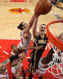 Indiana Pacers v Chicago Bulls - Game Two, Chicago, IL- April 18: Tyler Hansbrough and Joakim Noah Photographic Print