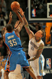 Oklahoma City Thunder v Denver Nuggets - Game Four, Denver, CO - April 25: Kevin Durant and Chris A Photographic Print
