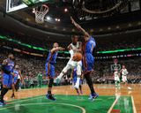 New York Knicks v Boston Celtics - Game Two, Boston, MA - April 19: Rajon Rondo, Amar'e Stoudemire  Photographic Print