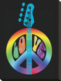 Love Guitar Stretched Canvas Print by Erin Clark