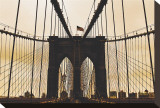 Brooklyn Bridge I Stretched Canvas Print by Erin Clark