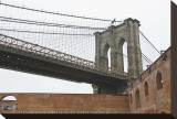 Brooklyn Bridge (brick walls) Stretched Canvas Print by Erin Clark
