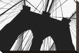 Brooklyn Bridge Silhouette Stretched Canvas Print by Erin Clark