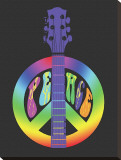 Peace Guitar Stretched Canvas Print by Erin Clark