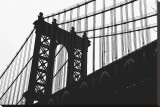 Manhattan Bridge Silhouette Stretched Canvas Print by Erin Clark