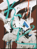 Aqua Tag I Stretched Canvas Print by Jenny Kraft