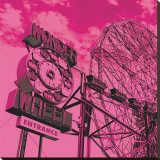 Cotton Candy Wonder Wheel Stretched Canvas Print by Erin Clark