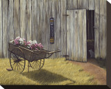 The Flower Cart Stretched Canvas Print by Kathleen Green