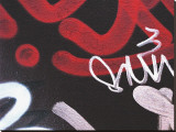 Red Black Tag II Reproduction transférée sur toile par Jenny Kraft