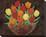 Tasteful Tulips Stretched Canvas Print by R. Rafferty