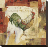 Colorful Rooster I Stretched Canvas Print by Lisa Audit